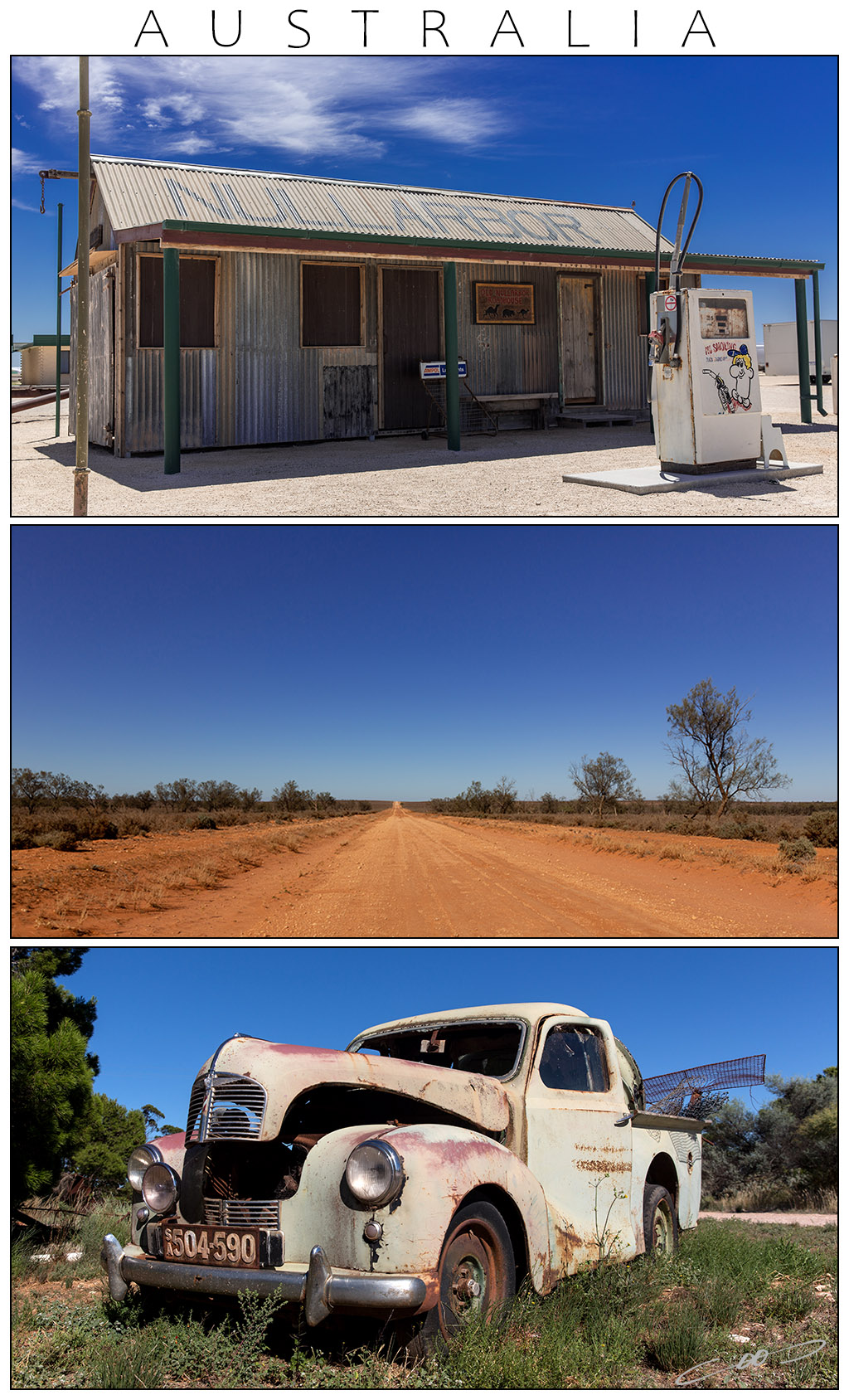 fotocollage over de Australische Outback